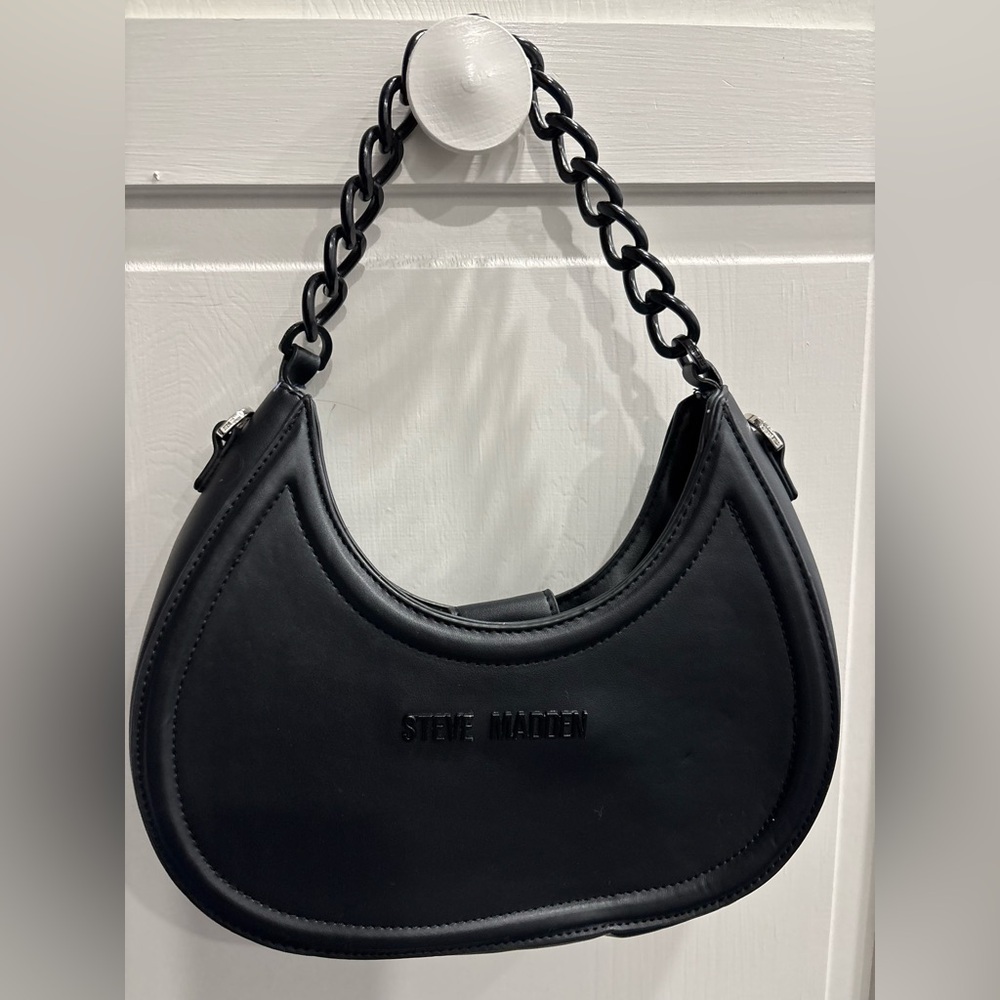 Steve Madden Black Crescent Shoulder Bag
